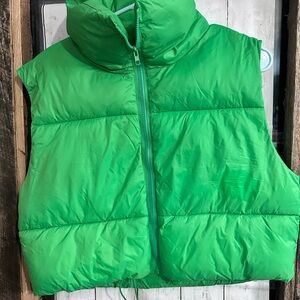 Bright Green Puffer Vest new women’s